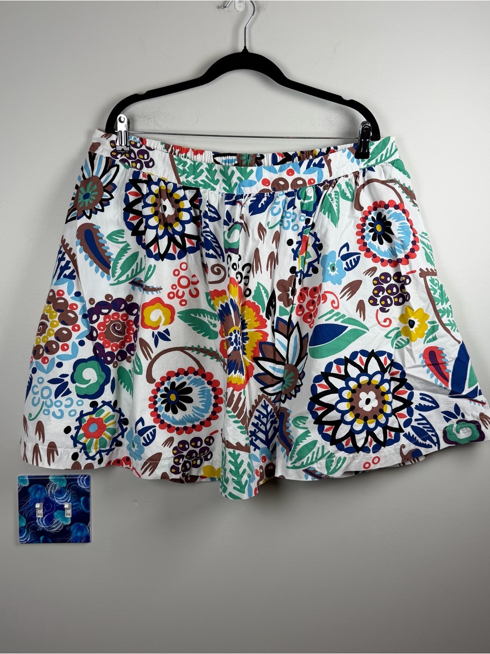 Boden Womens Floral Abstract
Whimsy Cotton Mini Skirt Multicolor Pockets Size 16